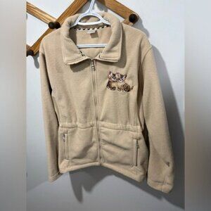 THE BRADFORD EXCHANGE VINTAGE CAT EMBROIDERED ZIP UP